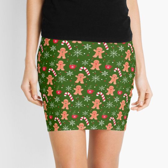 Discover Gingerbread Cookies Christmas Mini Skirt