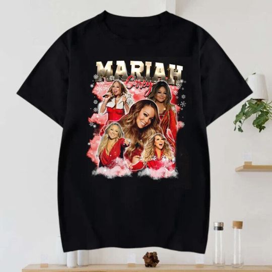 Discover Mariah Carey Merry Christmas Vintage Graphic Unisex T-Shirt