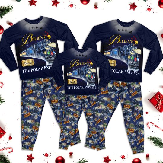 Discover Personalized Family Pajamas Set, Polar Express Pajamas Christmas Holiday