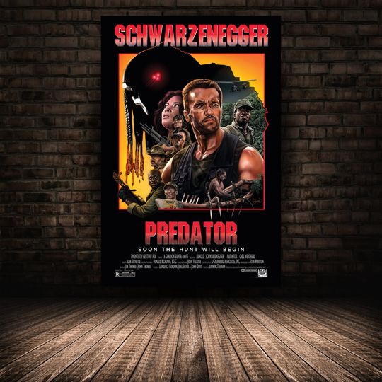 Discover Predator Movie Poster, Arnold Schwarzenegger Wall Art