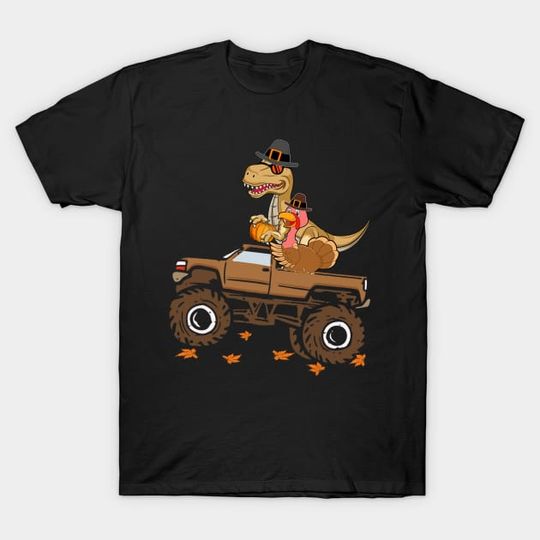 Discover Happy Thanksgiving Dino Dinosaur Turkey - T-Shirt