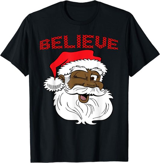 Discover Black Believe Santa Claus Shirt - Fun African American Santa