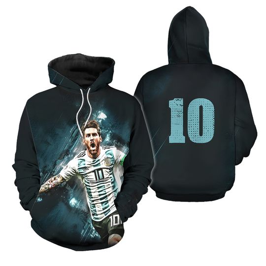 Discover Messi Number 10 Football Player, Rap Hip Hop 90s Bootleg Hoodie