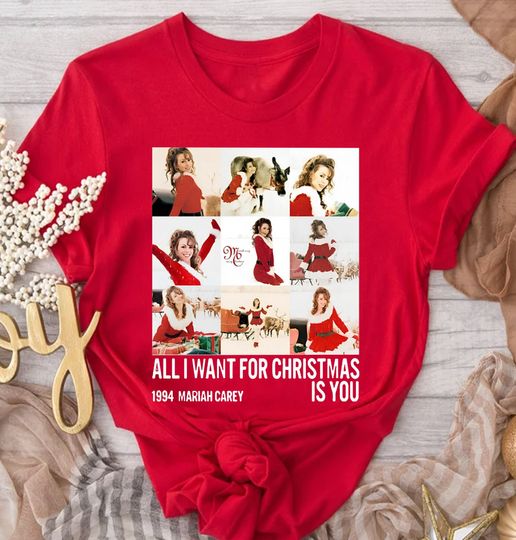 Discover Vintage Mariah Carey Christmas Shirt - Merry Christmas and Happy Holidays Gift
