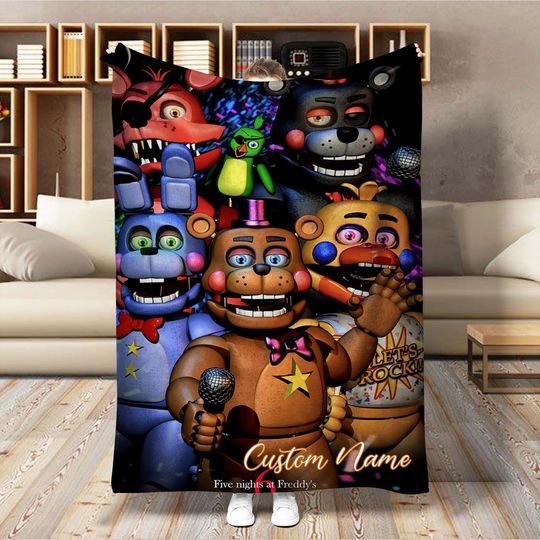 Discover Christmas Five Nights Freddy FNAF Blanket Custom Name Blanket