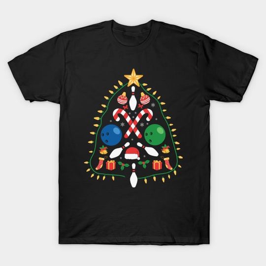 Discover Bowling christmas tree - Bowling Christmas Tree - T-Shirt