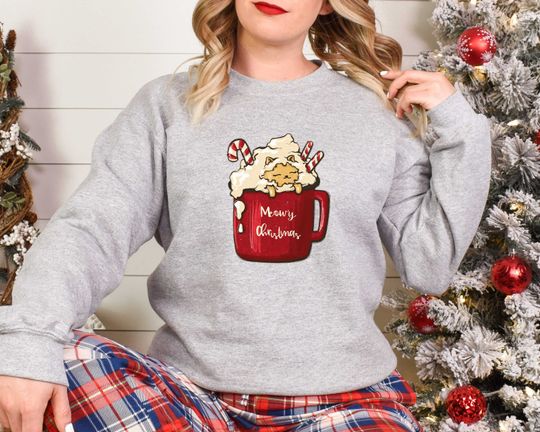 Discover Meowy Christmas Cat Lover Sweatshirt