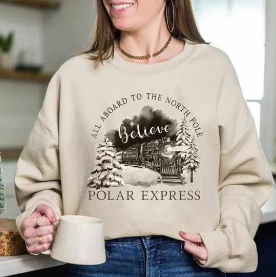 Discover Polar Express Shirt, North Pole Christmas Train Shirt, Christmas Movie Shirt