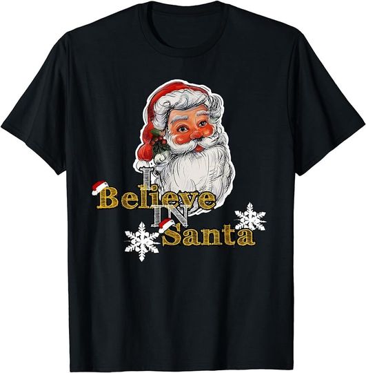 Discover Christmas I Believe In Santa Claus I Belive Christmas T-Shirt