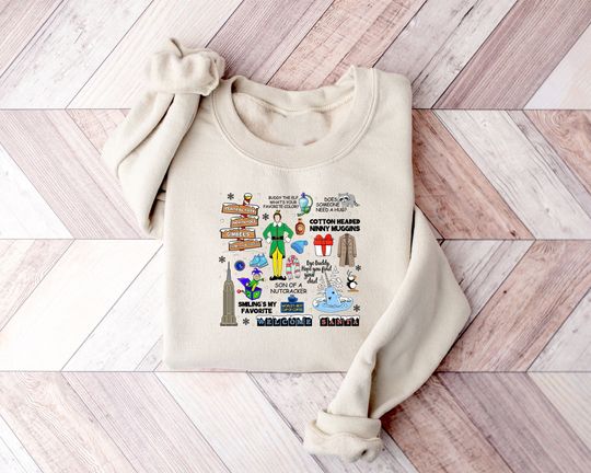 Discover Vintage Elf Christmas Movie Sweatshirt, Xmas Classic Movie 90s Shirt