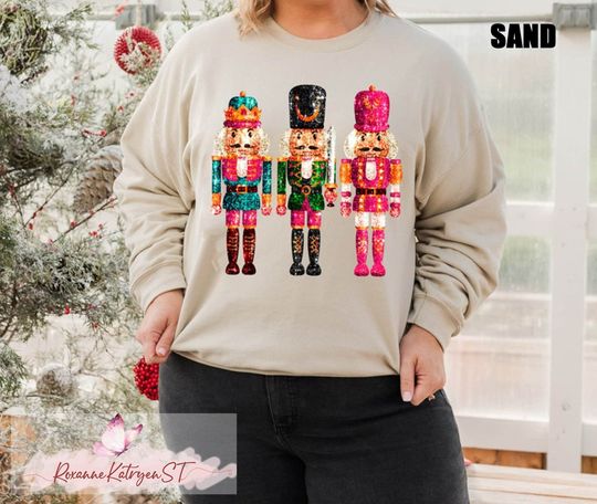 Discover Christmas Nutcracker Sweatshirt, Nutcracker Faux Sequins Shirt