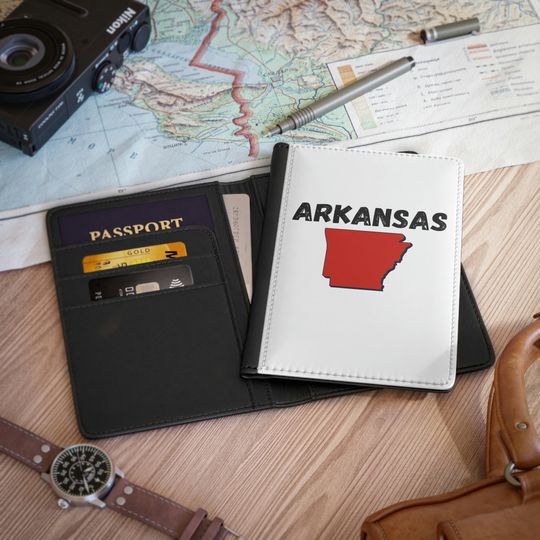 Discover Arkansas Flag Map Passport Cover