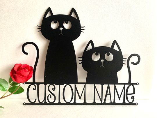 Discover Personalized Custom Name Cat Metal Sign