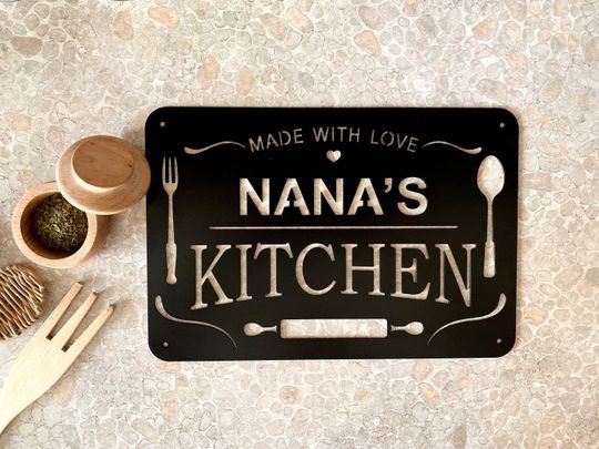 Discover Personalized Metal Name Kitchen Sign Custom Kitchen Sign Metal
