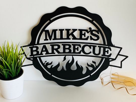 Discover Personalized BBQ Sign Custom Name Barbecue Patio Sign Garden Outdoor Dad's BBQ Home Decor Housewarming Fathers Day Gift Grandpa Wall Hanging