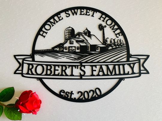 Discover Home Sweet Home Family Sign Personalized Last Name Sign Metal