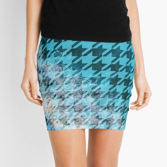 Discover Houndstooth Sea Mini Skirt