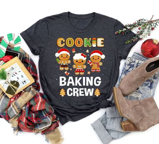 Discover Cookie Baking Crew Shirt, Cute Christmas Gingerbread Team Shirt