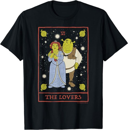 Discover Shrek and Fiona Lovers Tarot Card Standing T-Shirt