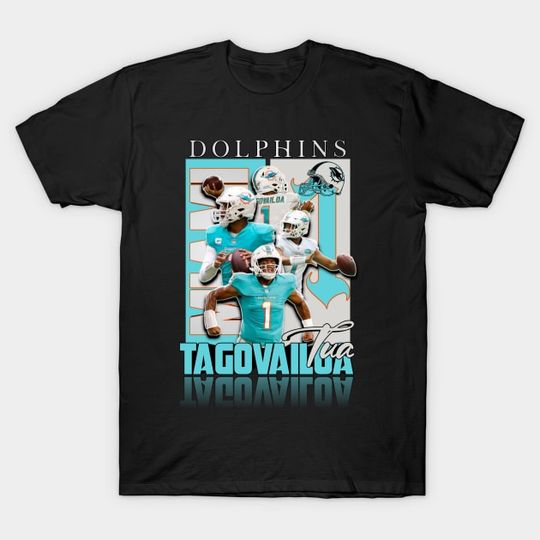 Discover Tua Tagovailoa 1 Miami Dolphins Football T-Shirt