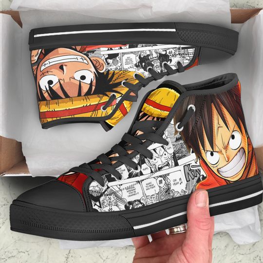 Discover Luffy High Top Shoes One Piece Anime Sneakers