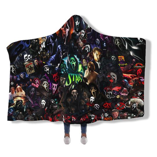 Discover Scream Ghostface Snuggle Hoodie Blanket