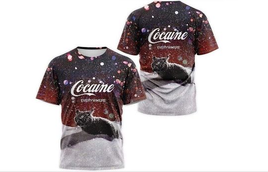 Discover Snow Cat Cocaine Everywhere 3D T-shirt
