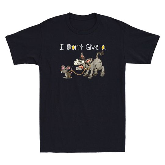 Discover I Don't Give A Rats Ass Funny Mouse Walking Donkey Pattern Vintage Men's T-Shirt