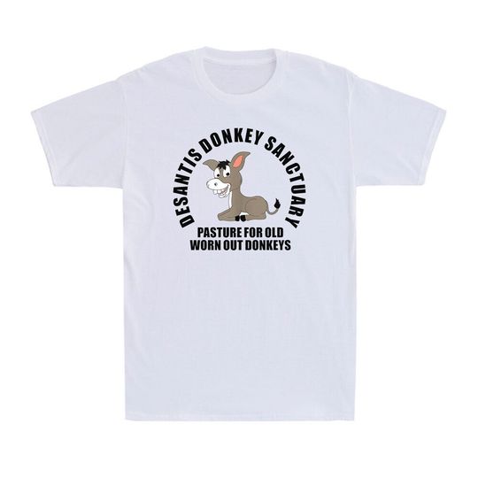 Discover DeSantis Donkey Sanctuary Funny Donkeys Political Joke Meme Men's T-Shirt