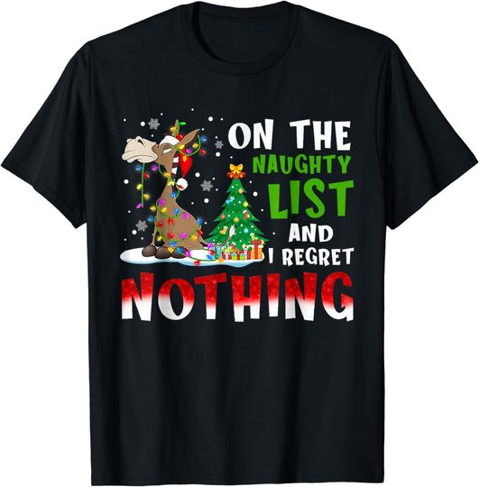 Discover Donkey Christmas On The Naughty List And I Regret Nothing T-Shirt