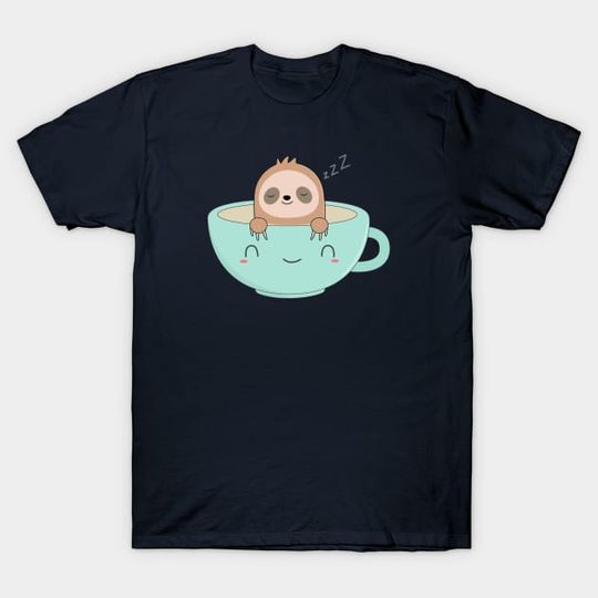 Discover Cute Kawaii Sloth Coffee T-Shirt - Cute Sloth - T-Shirt