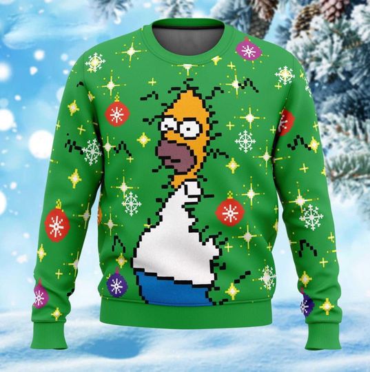 Discover Homer Simpson Backs Into The Bushes Ugly Christmas Sweater