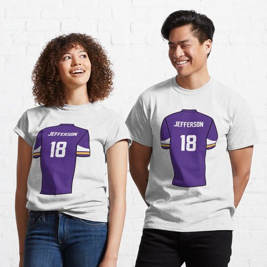 Discover Justin Jefferson 18 Classic T-Shirt, Justin Jefferson Vintage 90s Graphic Style T-Shirt