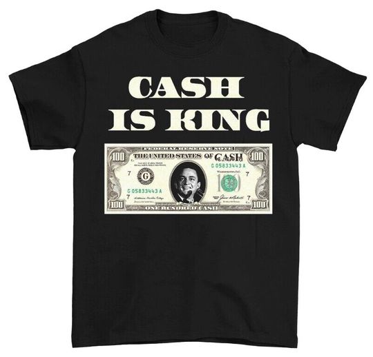 Discover new Johnny Cash is king T-shirt Black Short Sleeve All Sizes S to 5xl Gift fans
