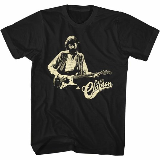 Discover Eric Clapton Clapton W Guitar Black Adult T-Shirt