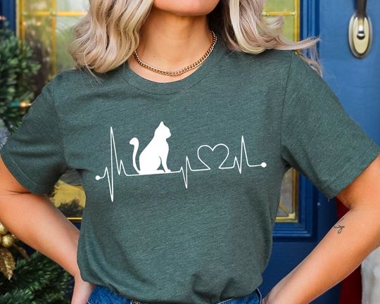 Discover Cat Heartbeat Celebration T-Shirt