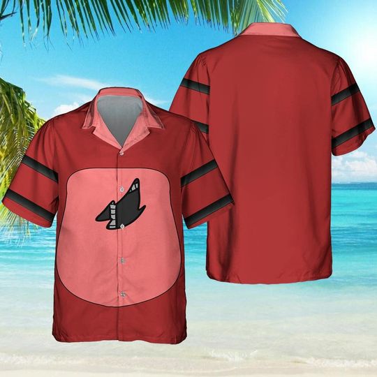 Discover Red Scary Fox Hawaiian Shirt, Family And Friend Nostalgia Costume