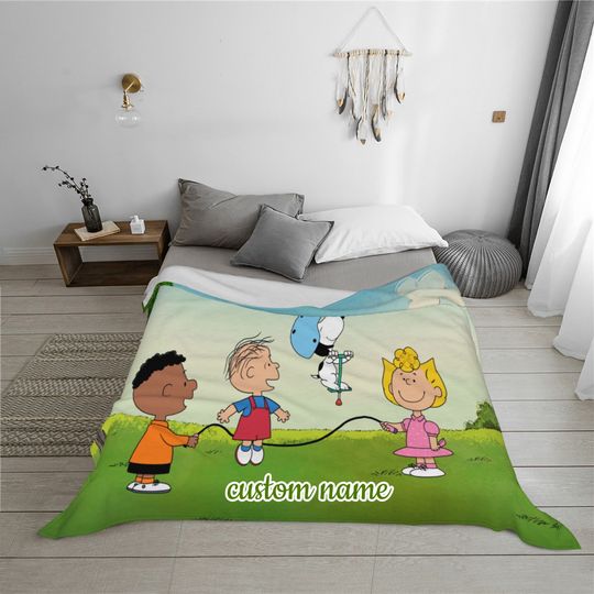Discover Custom Name Snoopy Christmas Throw Blanket
