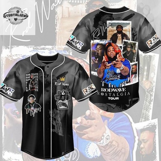 Discover Rod Wave Nostalgia 2023 Tour Baseball Jersey