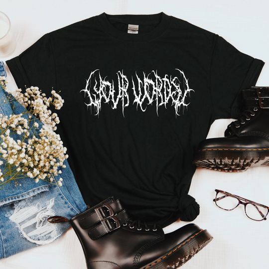 Discover Custom Death Metal Shirt, Gender Neutral Heavy Metal Goth Font Gifts