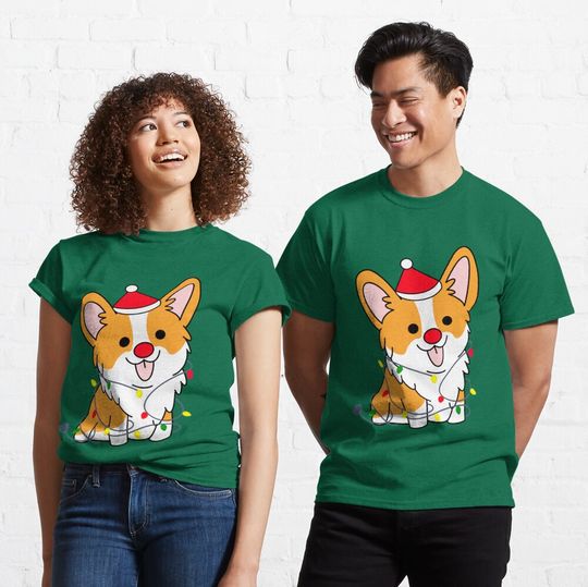 Discover Adorable Corgi Christmas Classic T-Shirt