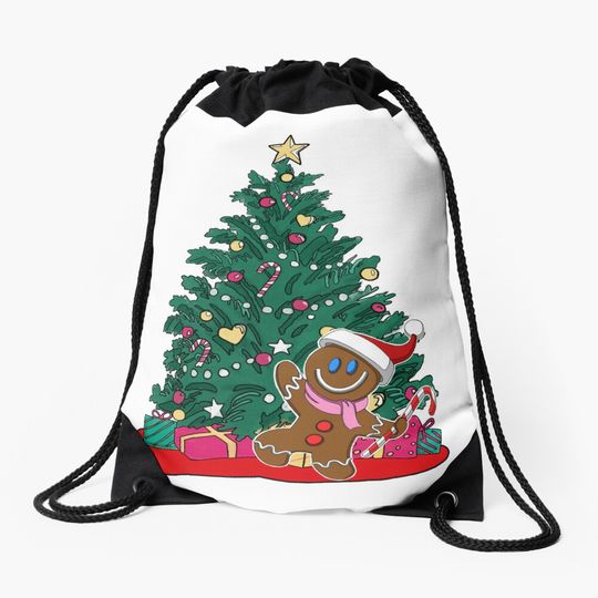 Discover Gingerbread Mans Christmas Gifts Drawstring Bag