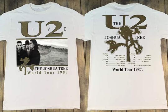 Discover U2 Live The Joshua Tree World Tour 1987 T-Shirt, U2 The Joshua Tree Tour Shirt