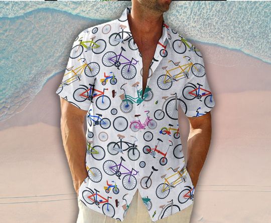 Discover Bicycle Hawaiian Shirt, Vintage Bicycle Hawaiian Shirt