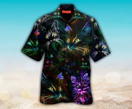 Discover Cat Hair Don't Care Hawaiian Shirt, Cat Tropical Hawaii Shirt