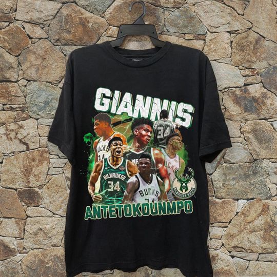 Discover Giannis Antetoko Shirt 90s Vintage Bootleg Style Unisex, Basketball Graphic Tee