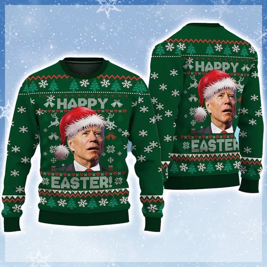 Discover Santa President Merry 4th Of Easter Ugly Sweater, Happy Easter Ugly Xmas Shirt