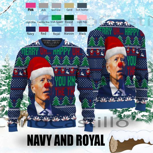 Discover Clown Santa Joe Biden Merry Uh Happy Uh You Know The Thing Ugly Christmas Sweater