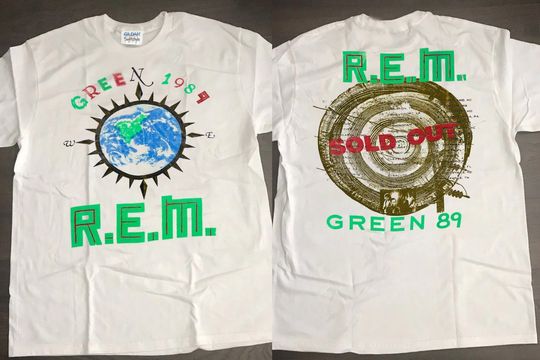Discover R.E.M.  Green 1989 North American Sold Out Tour T-Shirt