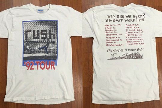 Discover Rush '92 Tour T-Shirt, 1992 Rush Tour From Nome To Rome Boy T-Shirt
